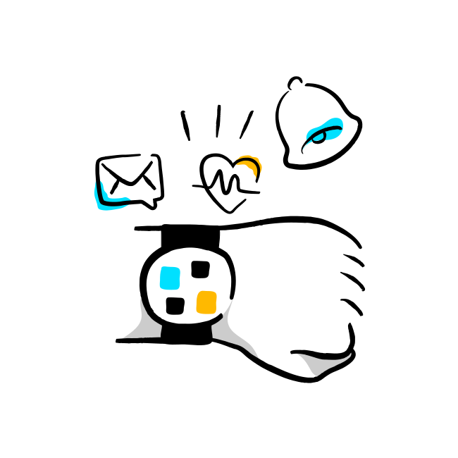 Eine Zeichnung einer Hand, die einen Umschlag hält