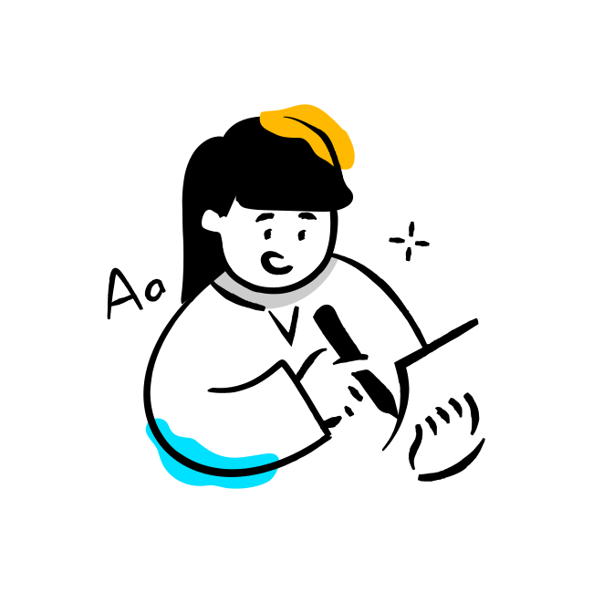 A drawing of a person holding a knife