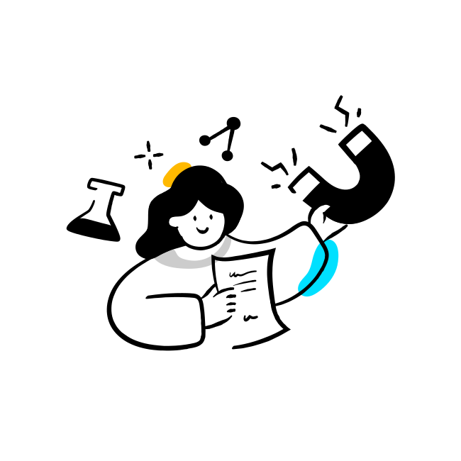 A woman holding a piece of paper with music notes coming out of it