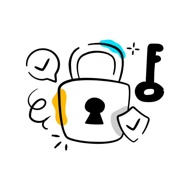 A padlock with a key and a lock on it