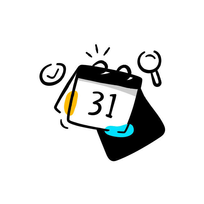 A calendar with the number thirteen on it