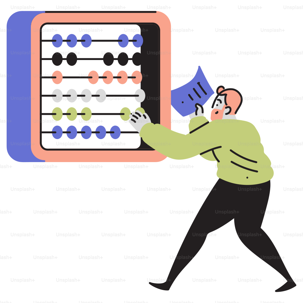 Ein Mann, der eine große Tafel mit Zahlen darauf trug