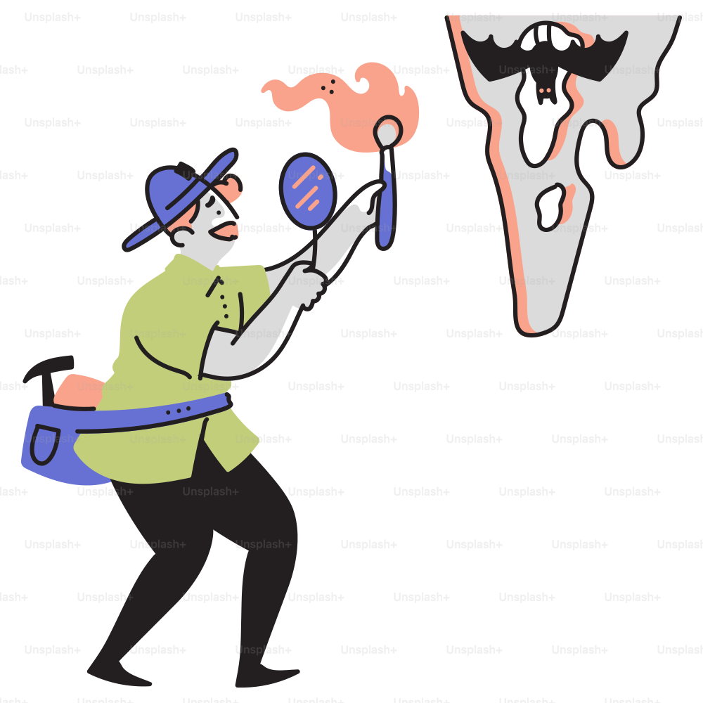 A man with a backpack and a toothbrush in his hand