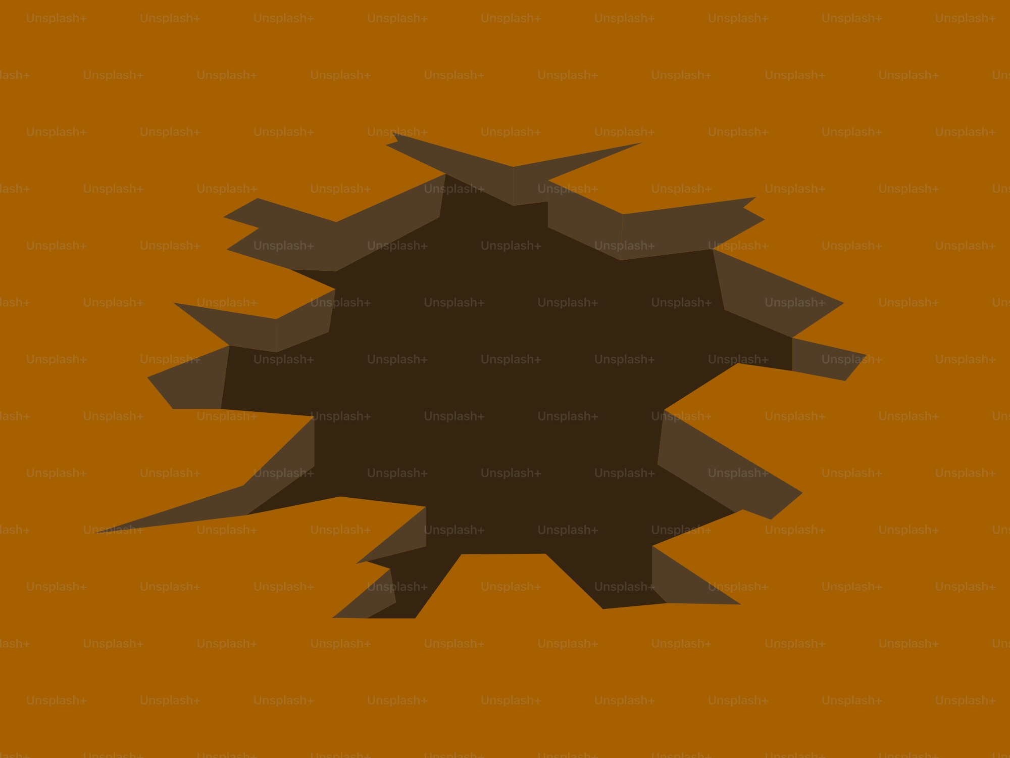 茶色の背景に真ん中に穴が開いている