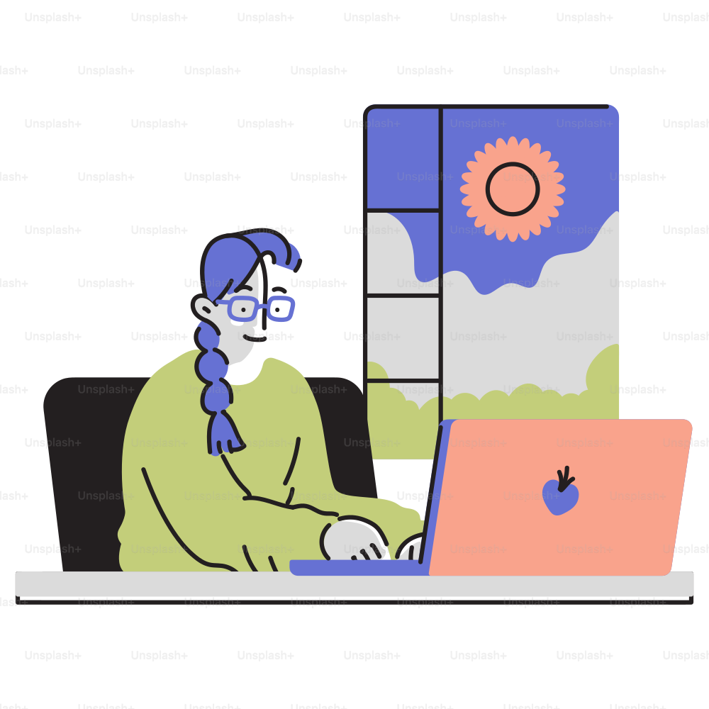 A woman sitting in front of a laptop computer