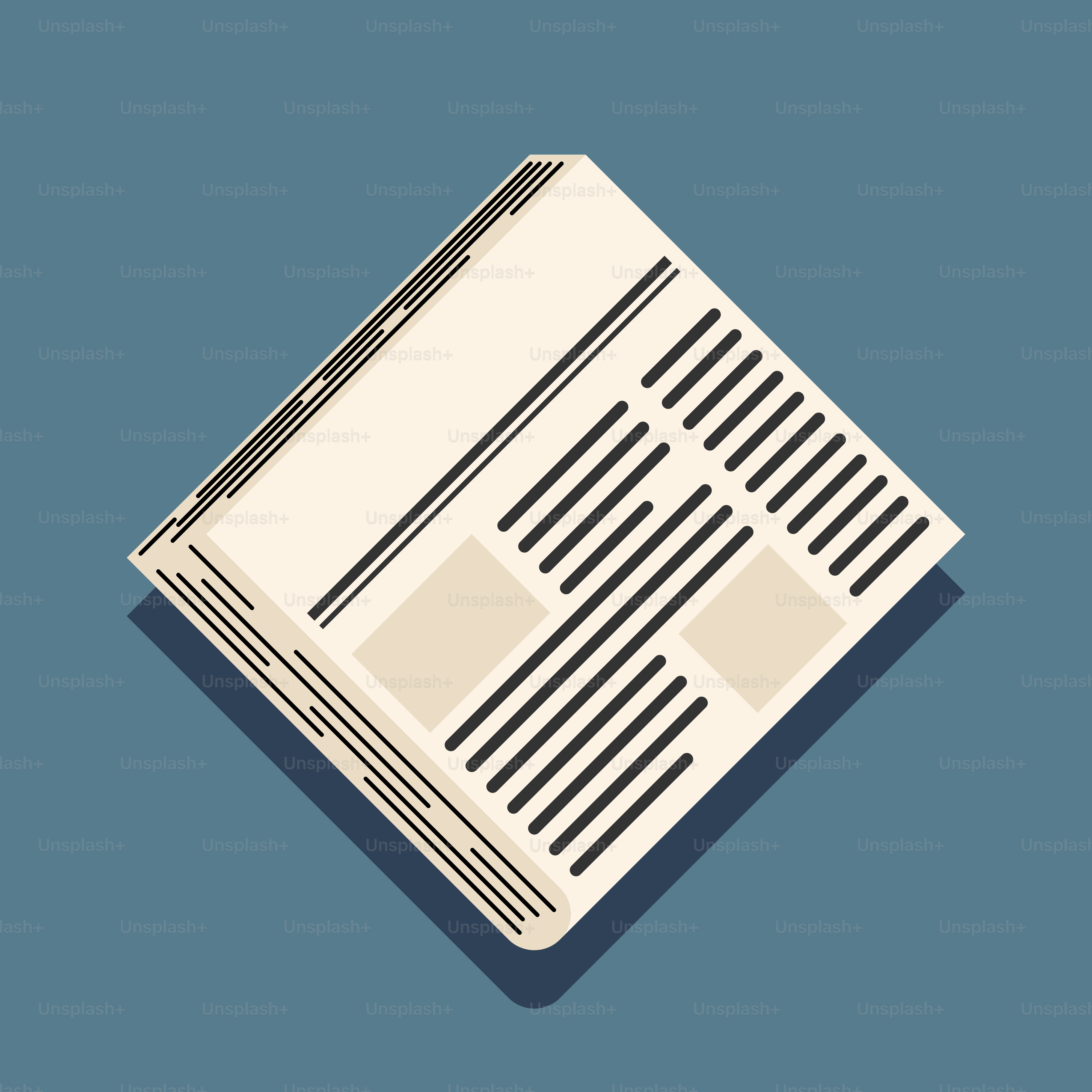 Un libro con una larga sombra sobre fondo azul