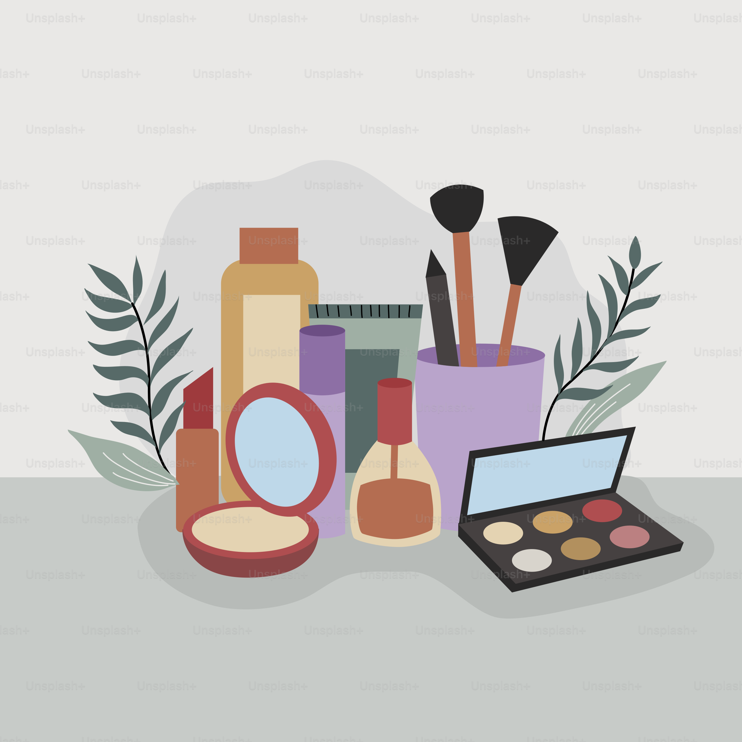 A bunch of makeup items sitting on top of a table