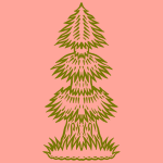 A picture of a christmas tree on a pink background