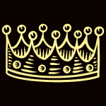 黒い背景に王冠の絵
