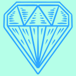 薄い青色の背景に青いダイヤモンド