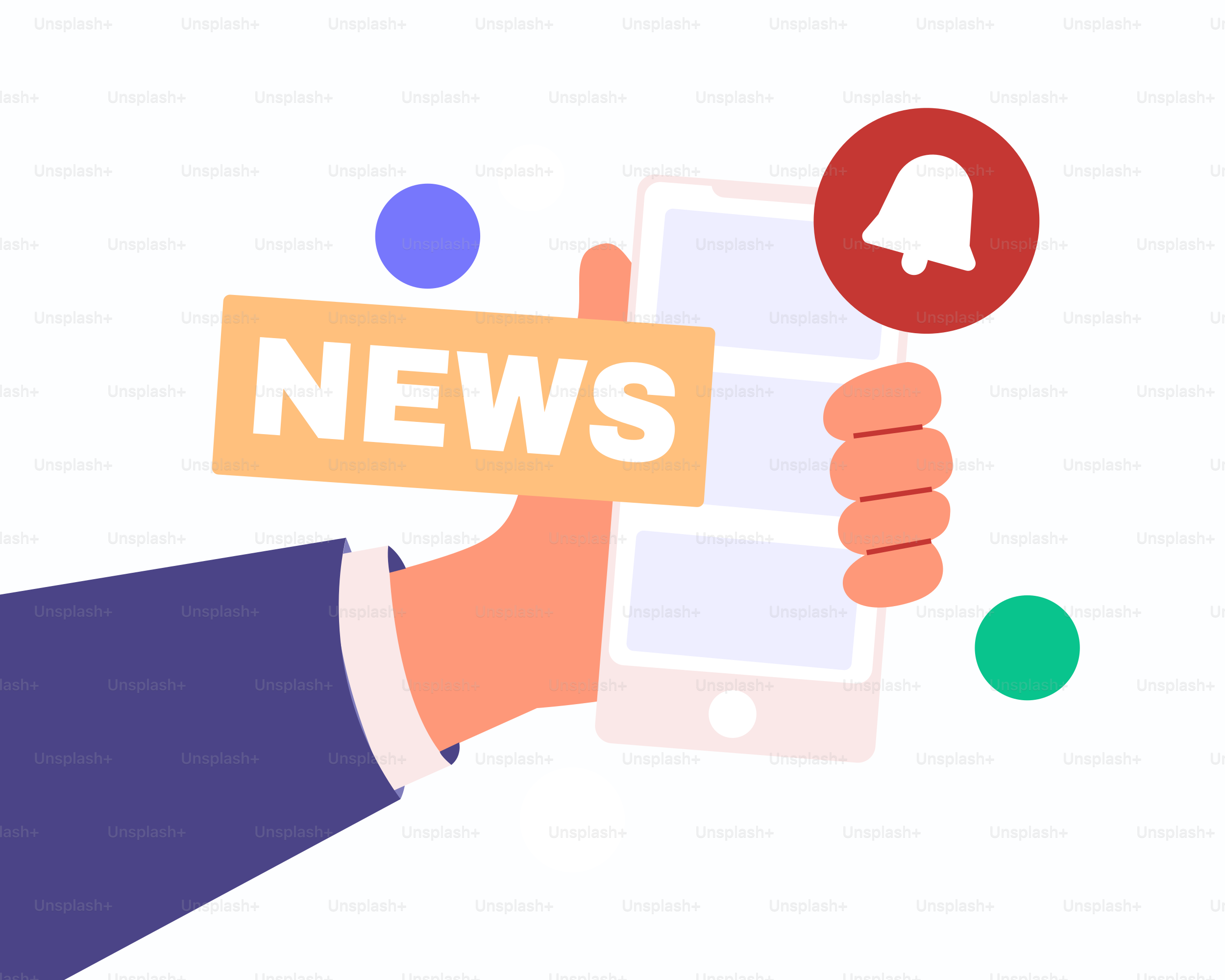 Una mano sujetando un smartphone con una app de noticias en la pantalla