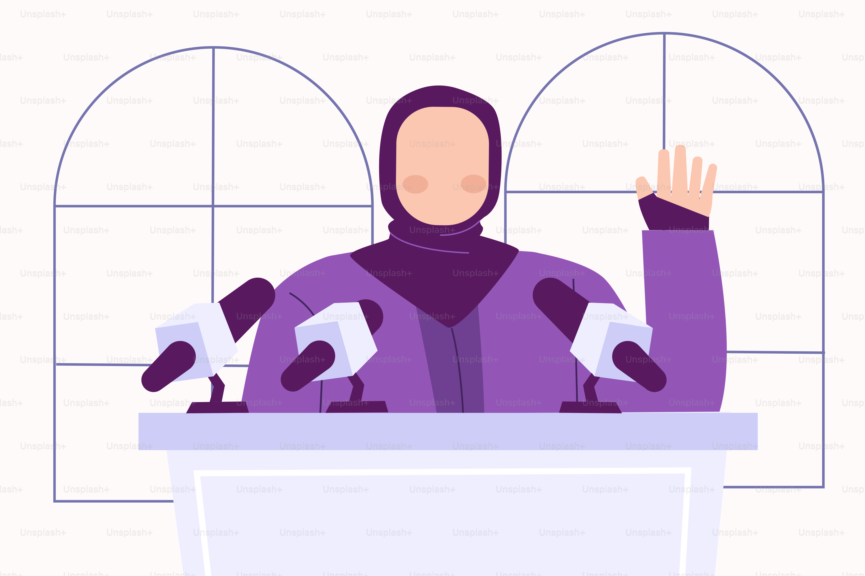 Una persona de pie en un atril con micrófonos delante