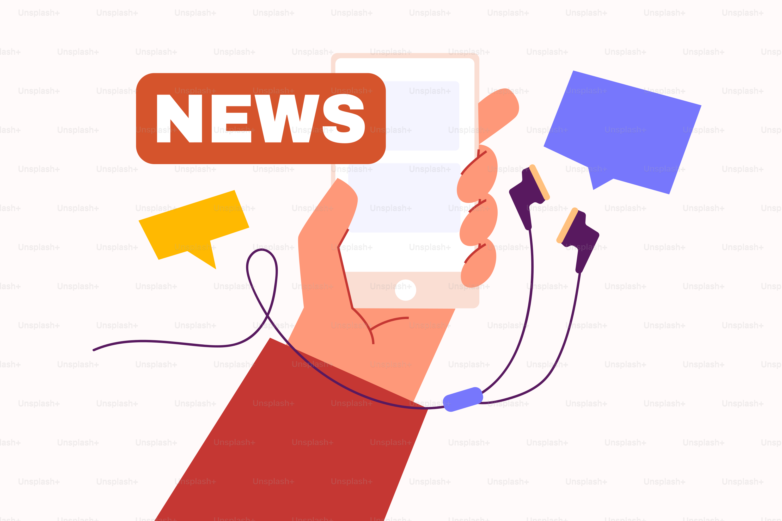 Una mano sosteniendo un teléfono inteligente con noticias