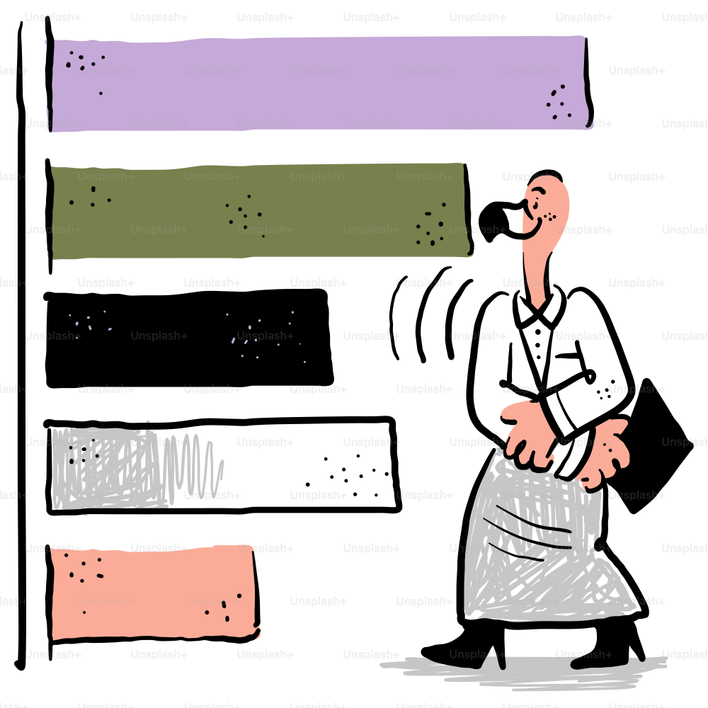 A cartoon of a man with a book in his hand