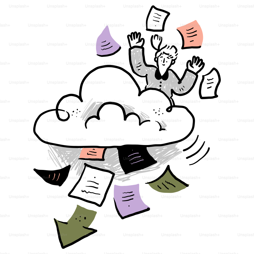 A cartoon of a man falling from a cloud