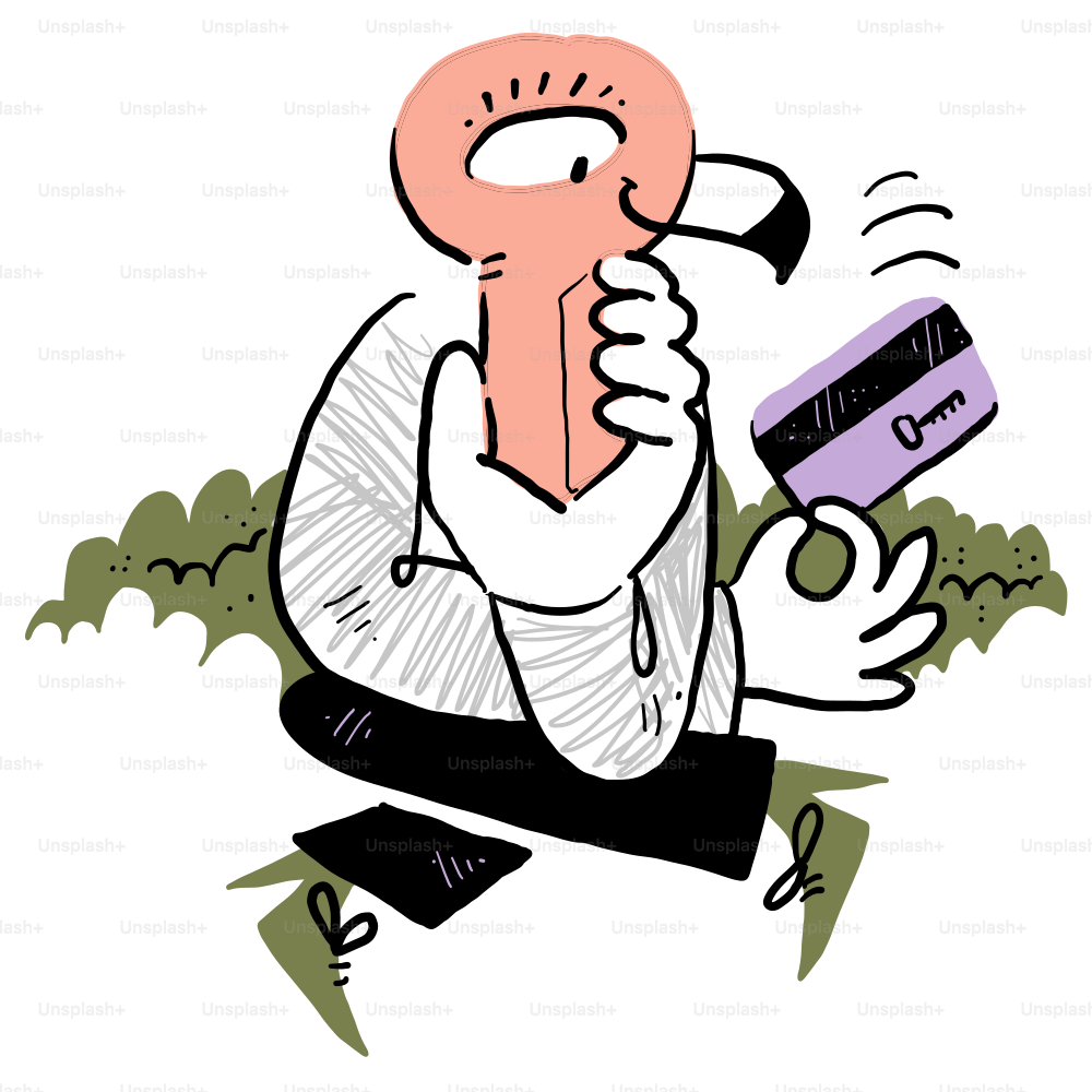 A man is holding a credit card and a phone