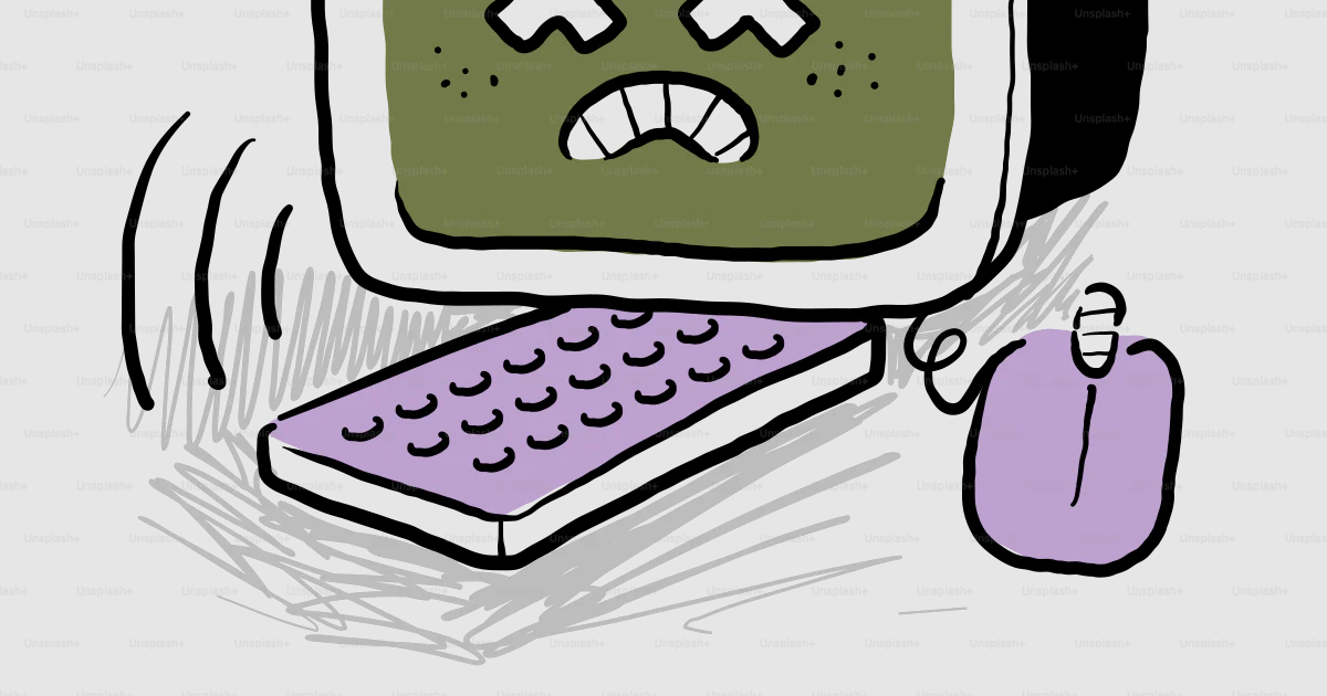 A drawing of a computer with a sad face on it vector – Mouse Image on ...