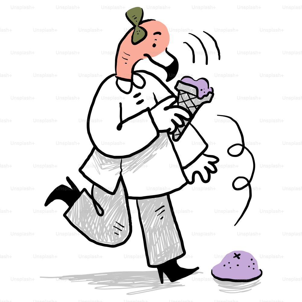 A drawing of a man carrying a bag of gifts