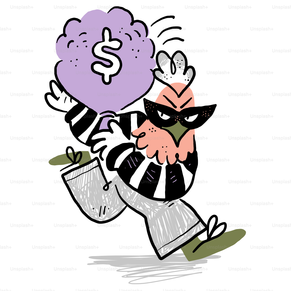 Un personnage de dessin animé tenant un sac d’argent