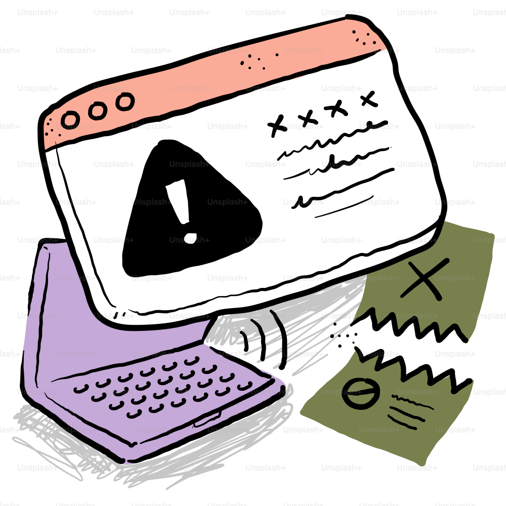 Un disegno di una tastiera e di un monitor di computer