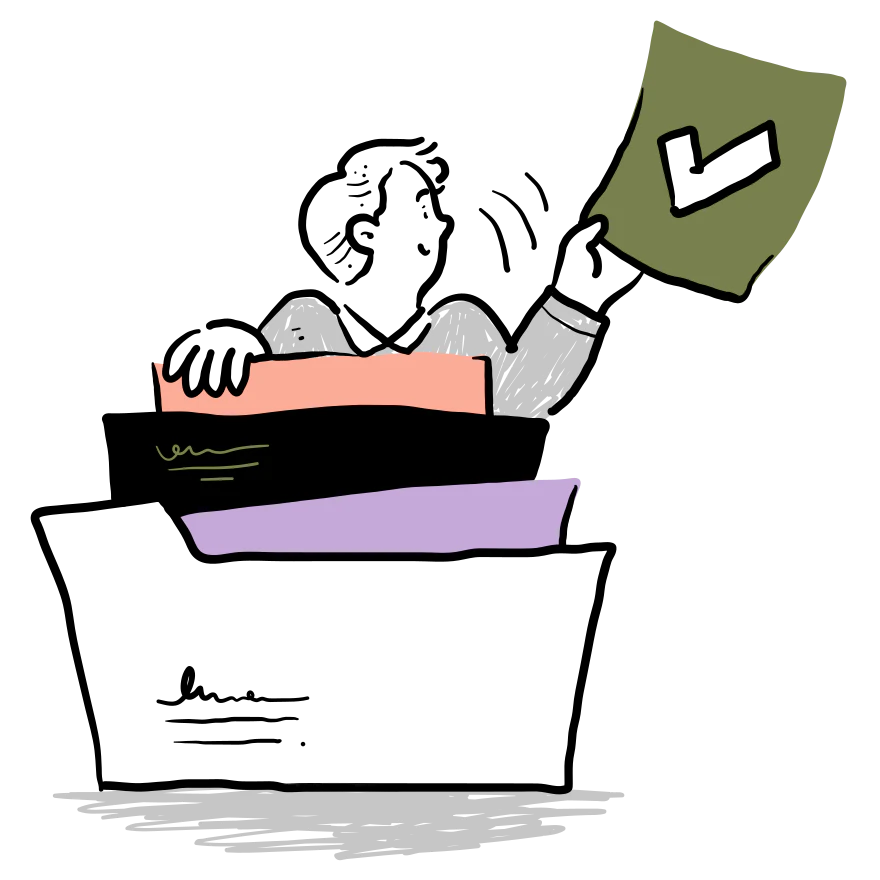 Health insurance policyholder organizing documents for a claim appeal