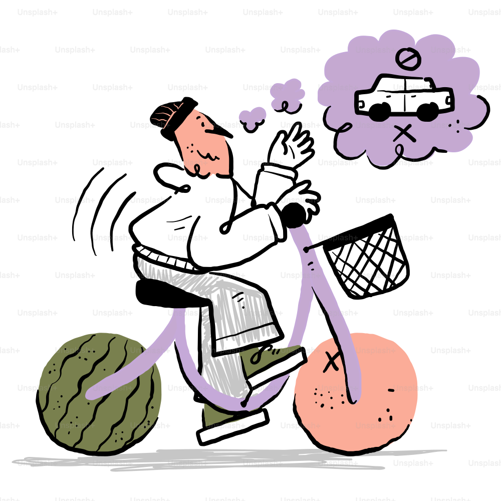 Dessin d’un homme à vélo