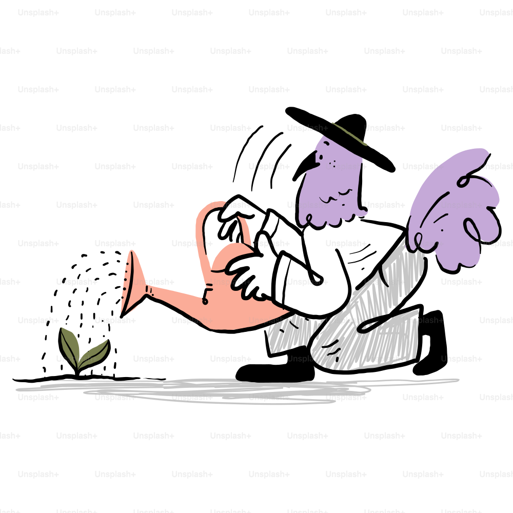 Un homme agenouillé pour ramasser une plante