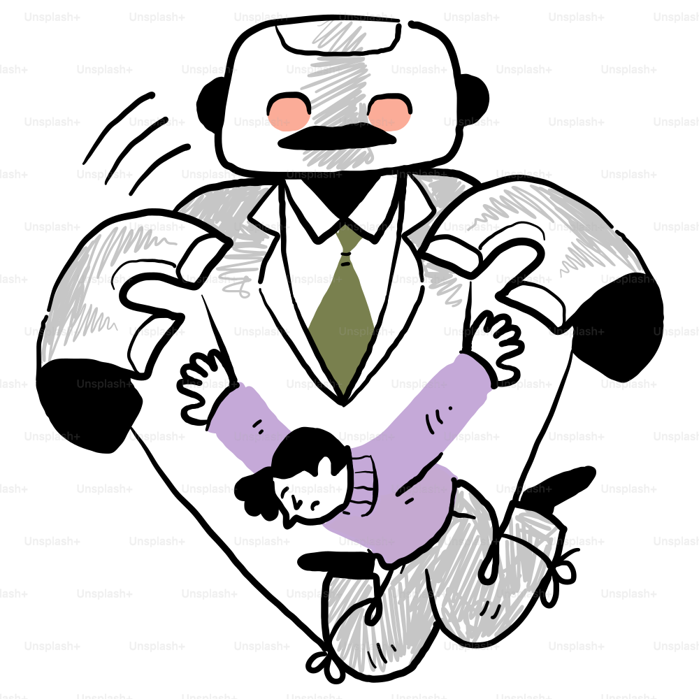 A drawing of a man holding a woman in his arms