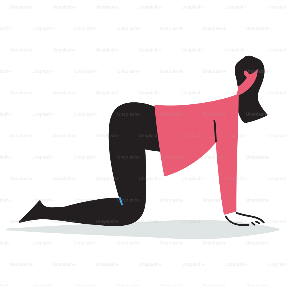 A woman in a pink shirt is doing a push up