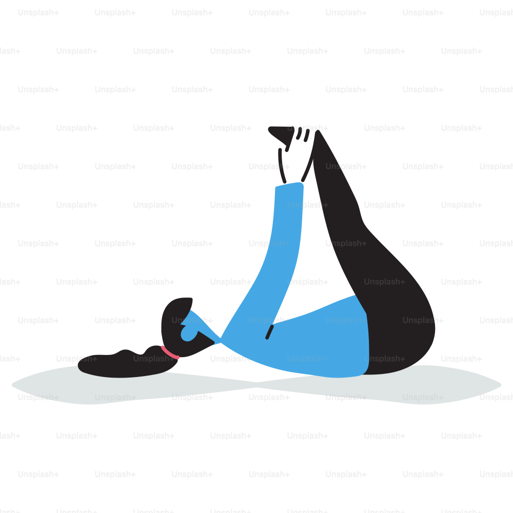 A woman is doing a yoga pose on the floor