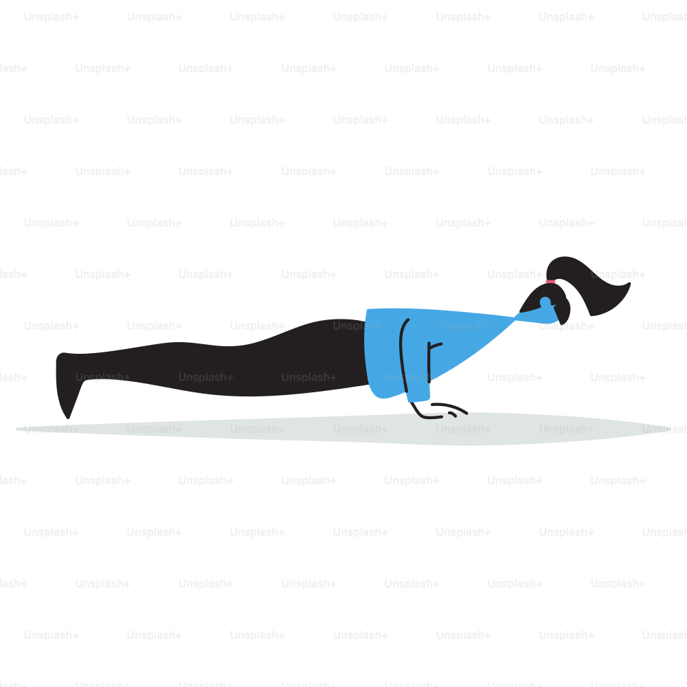 Uma mulher fazendo uma flexão de barriga para baixo