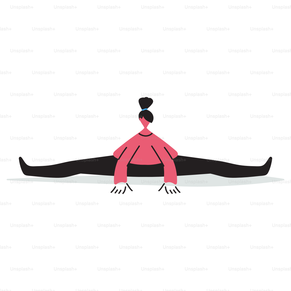 A woman in a pink scarf is doing yoga