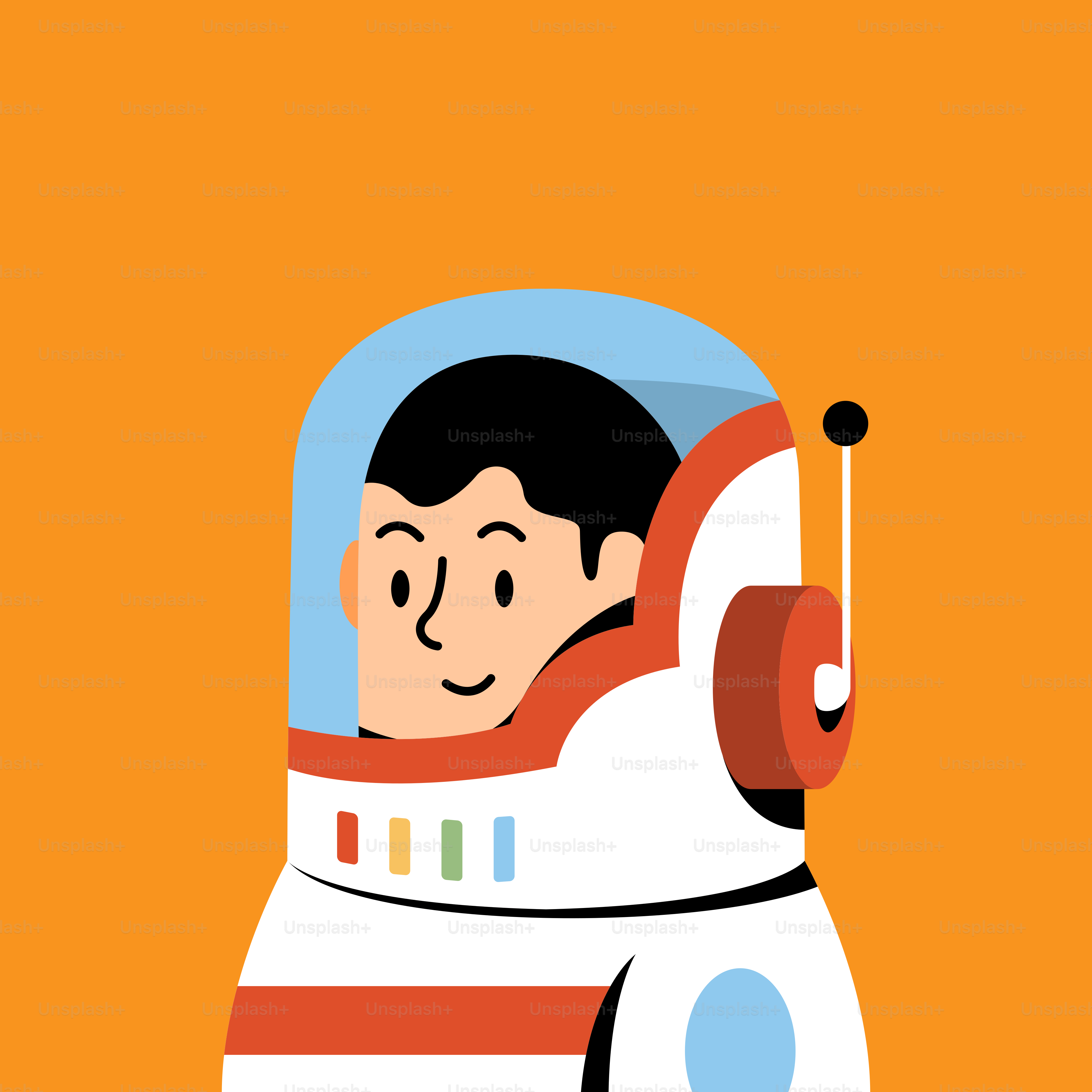 A man in a space suit with a rocket in his hand