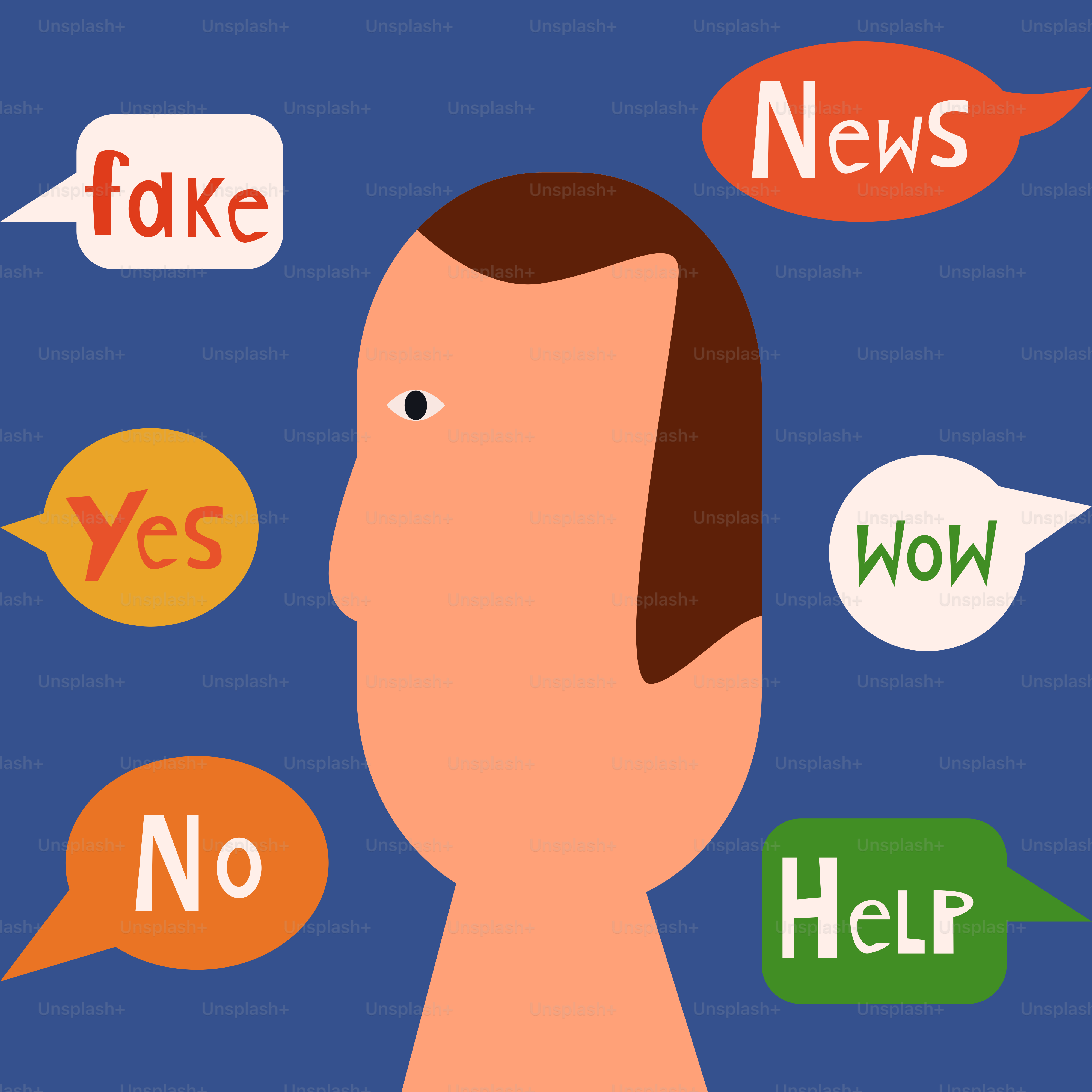 頭上に吹き出しが浮かぶ男