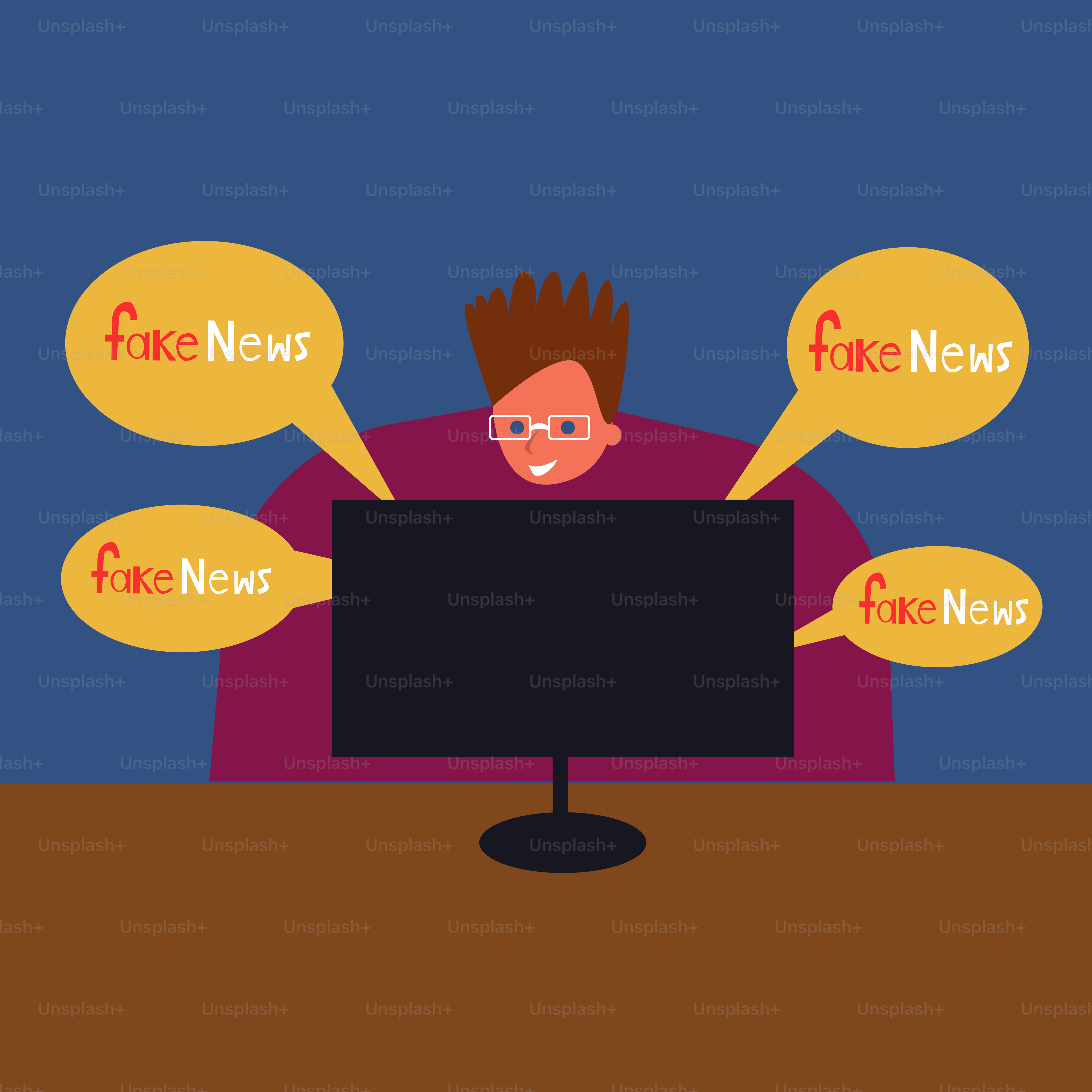 Um homem sentado em frente a um computador em cima de uma mesa