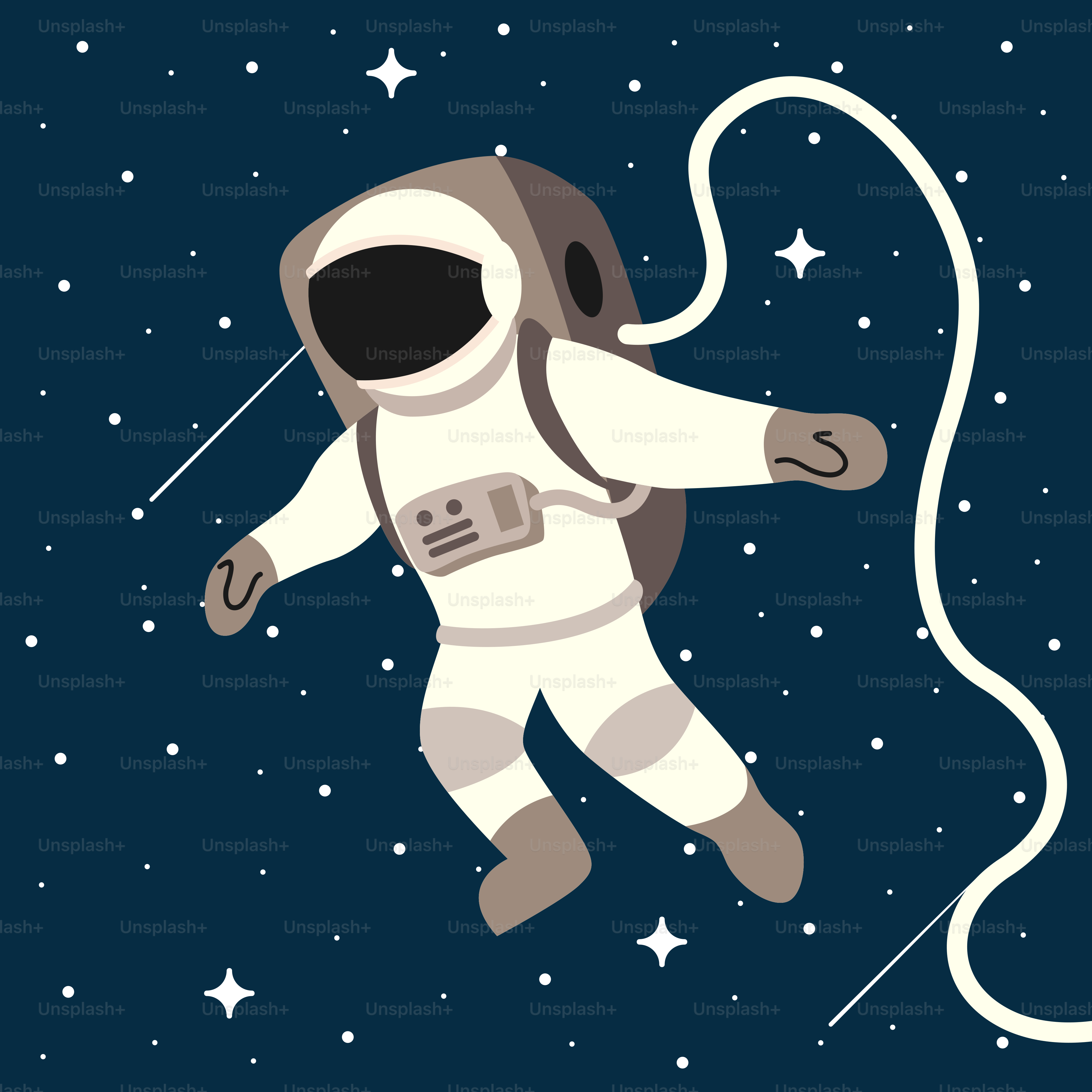An astronaut floating in the sky with stars