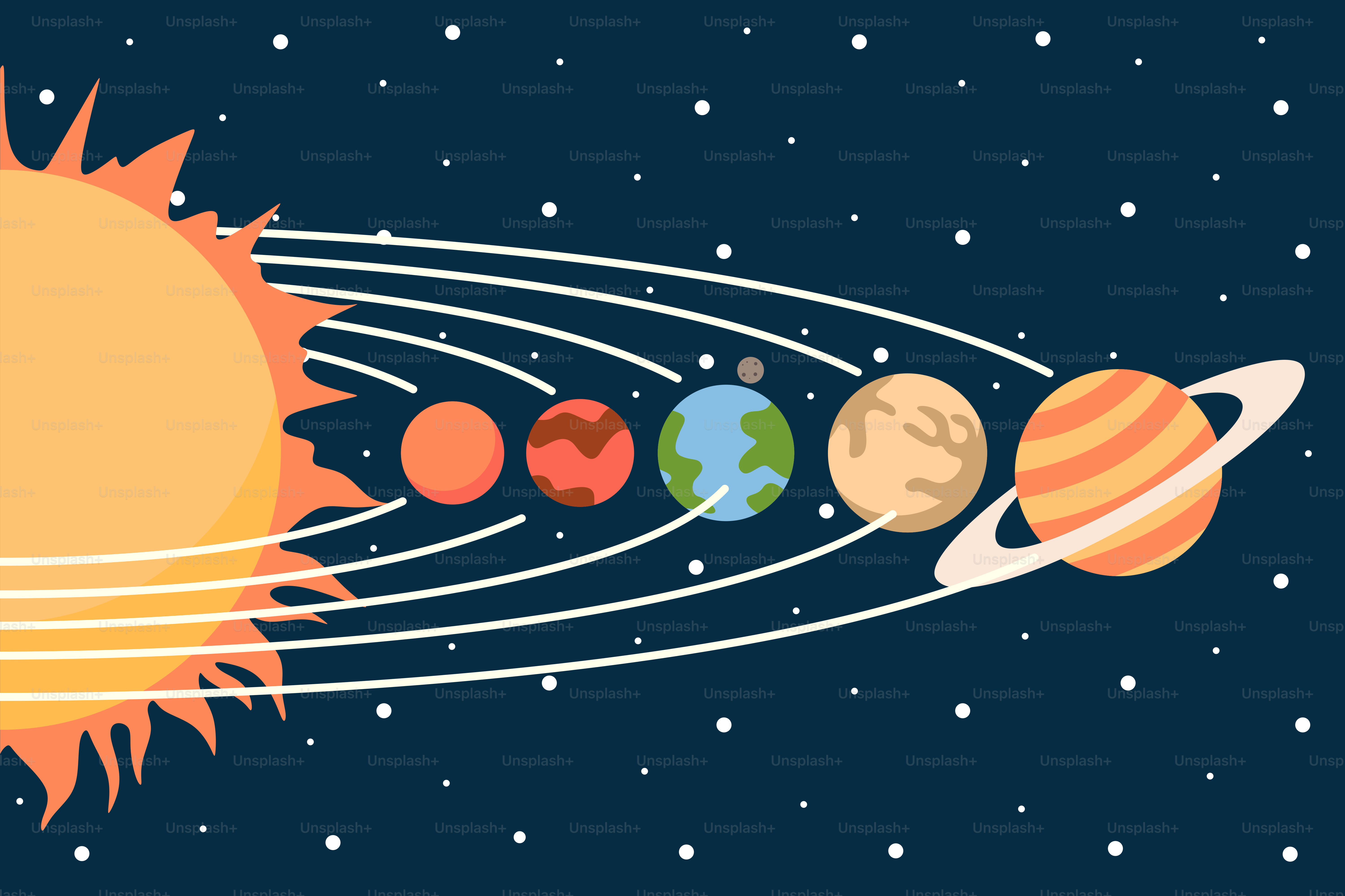 A solar system with eight planets in the sky