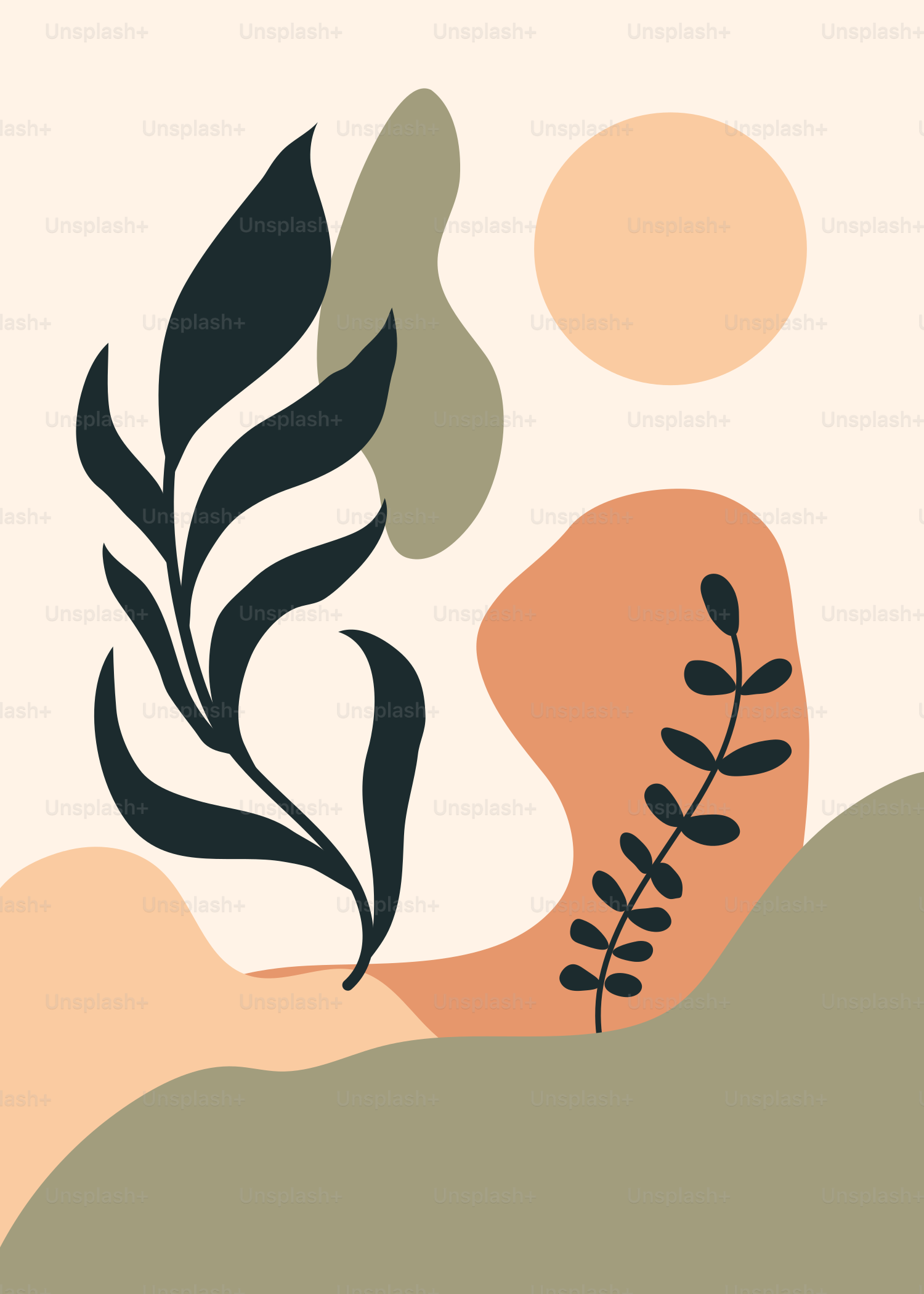 A picture of a plant on a hill