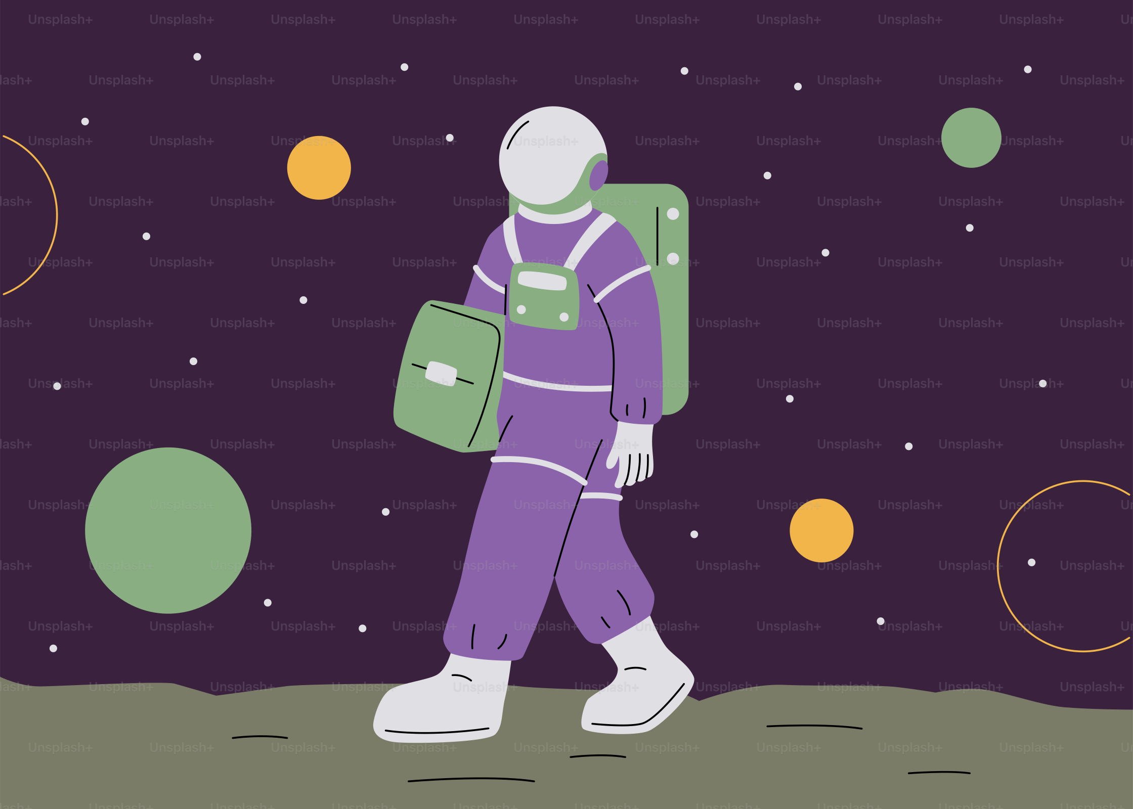 A man walking on the moon with a backpack