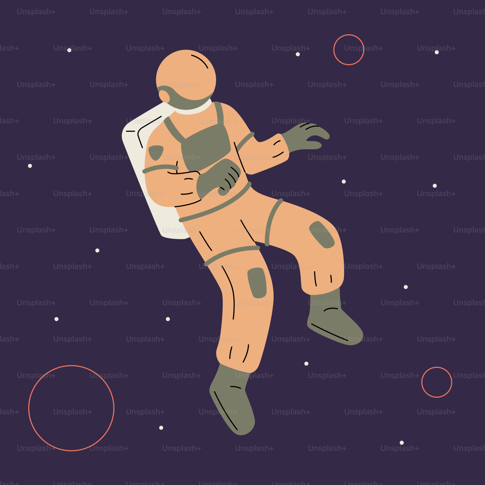 An astronaut floating in space with bubbles around him