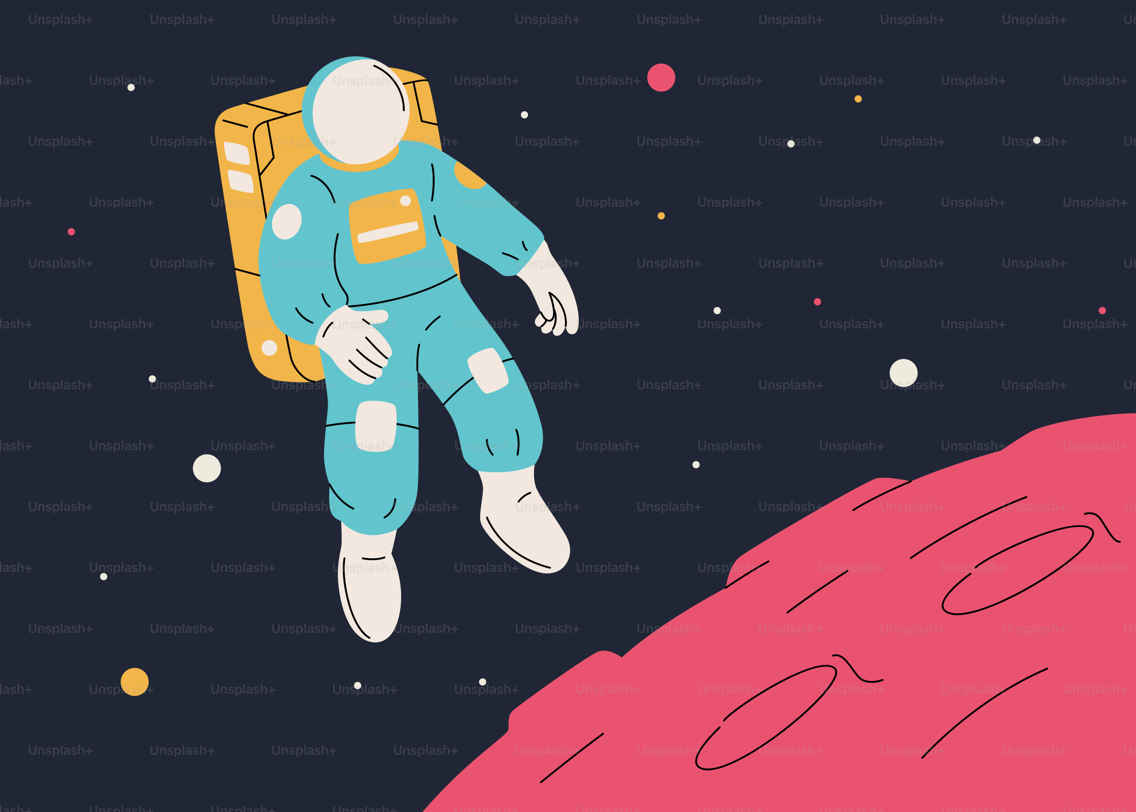 A man in a space suit floating in the air