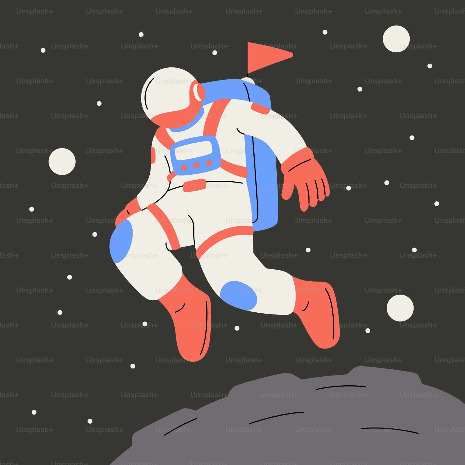 An astronaut is floating in the air above the earth