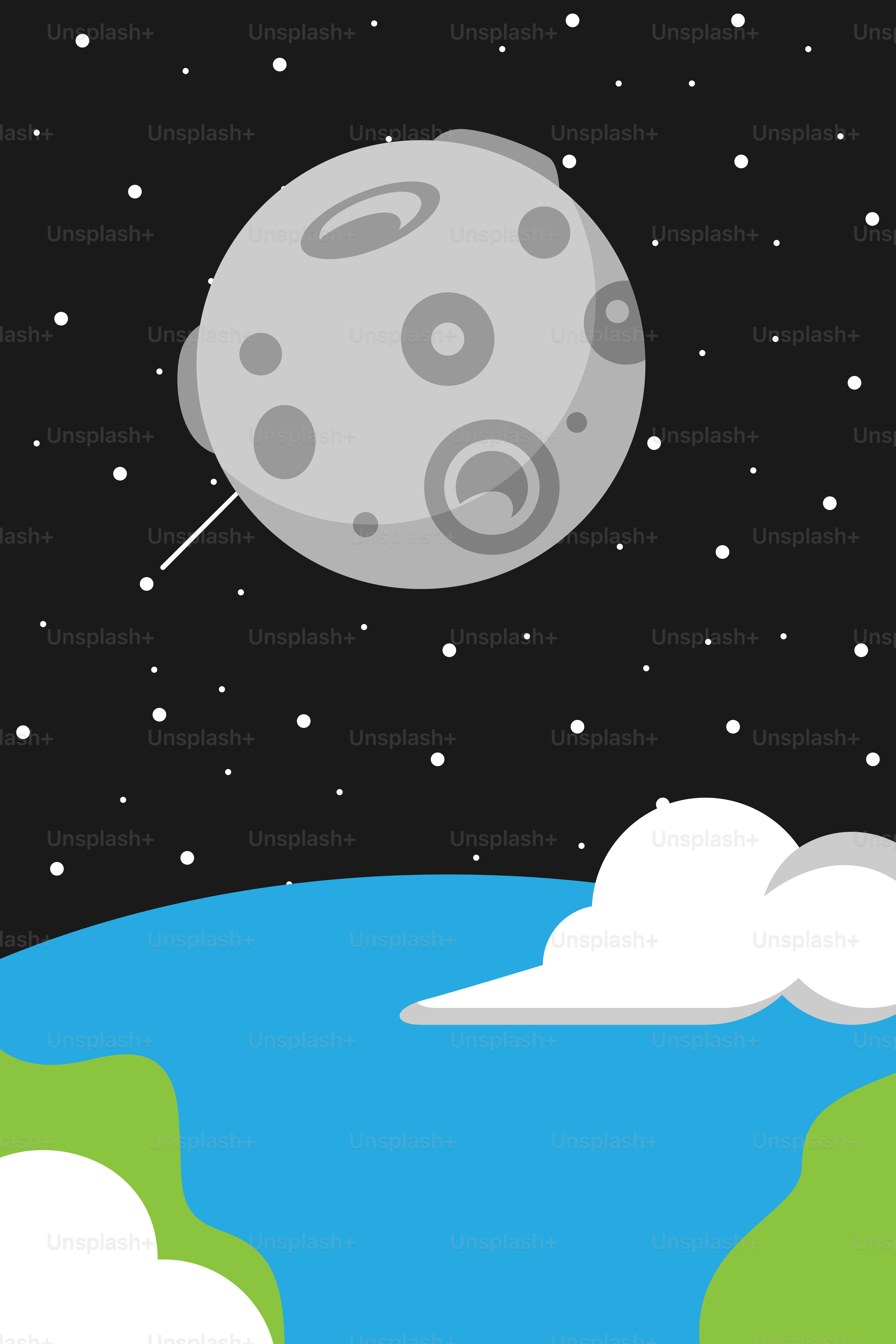 Une image d’une planète avec des nuages et des étoiles dans le ciel