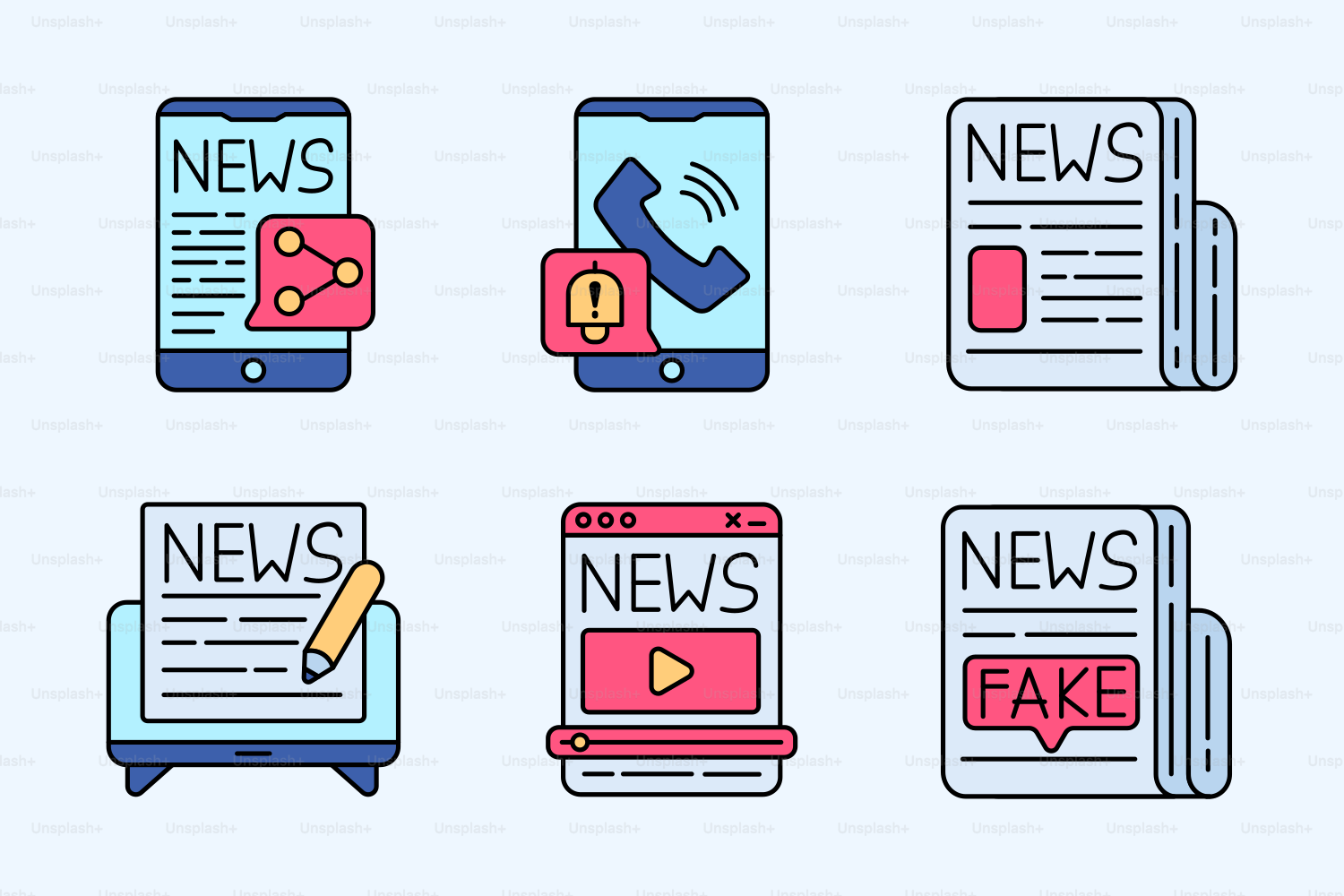 Um monte de diferentes tipos de notícias em um fundo branco vetor – Imagem  sobre Comunicação na Unsplash, image size:3000x2000