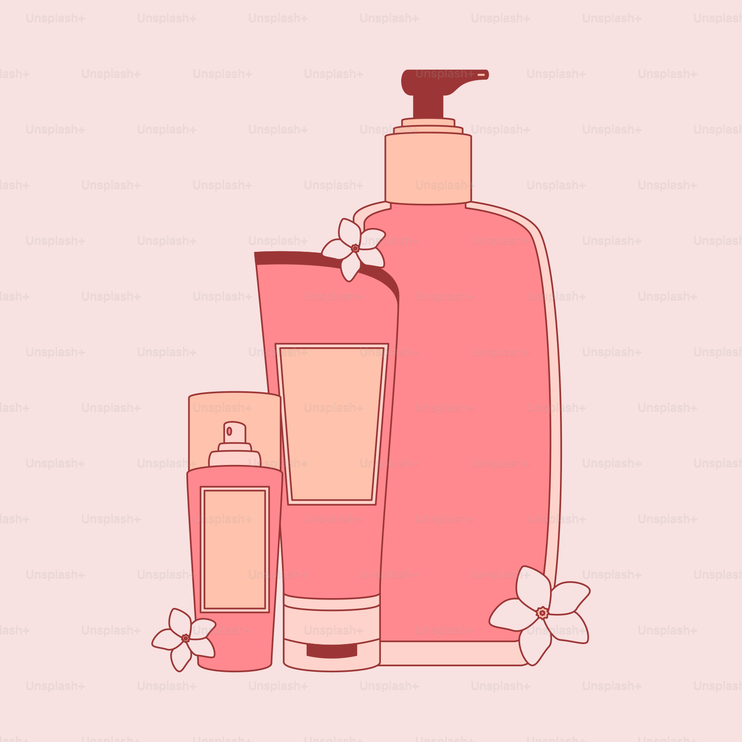Un bote de loción y otro de loción sobre fondo rosa