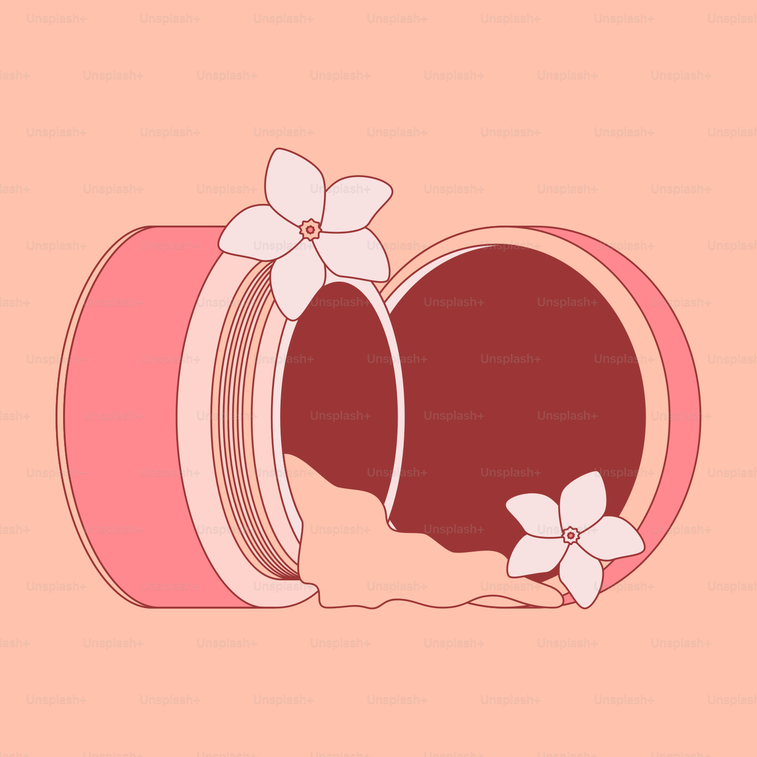 A jar with a flower on top of it