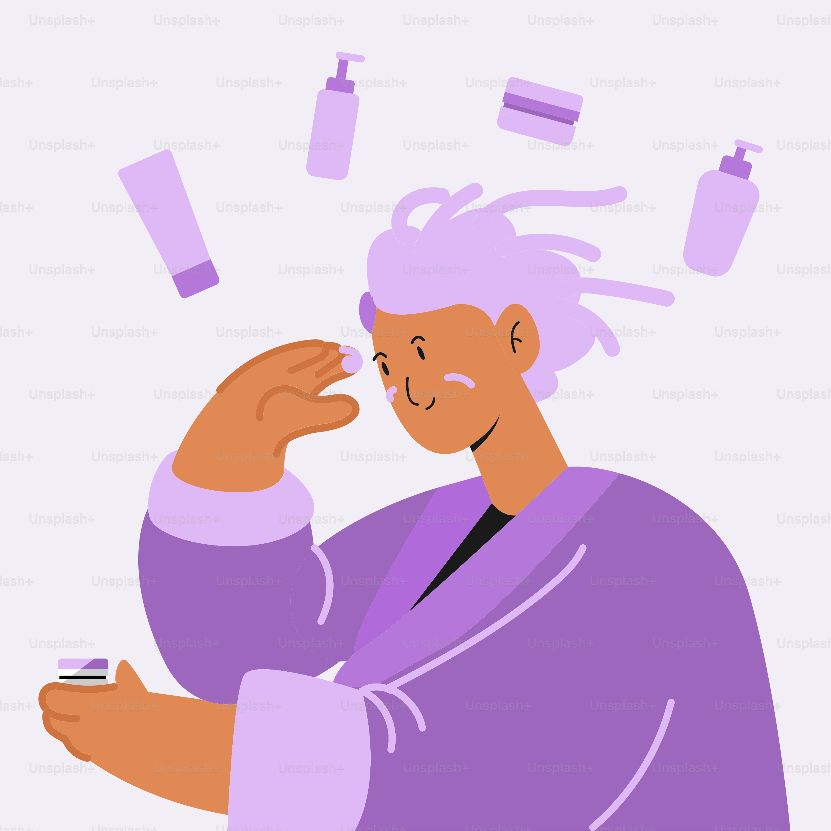 Eine Karikatur eines Mannes mit einem Handy in der Hand