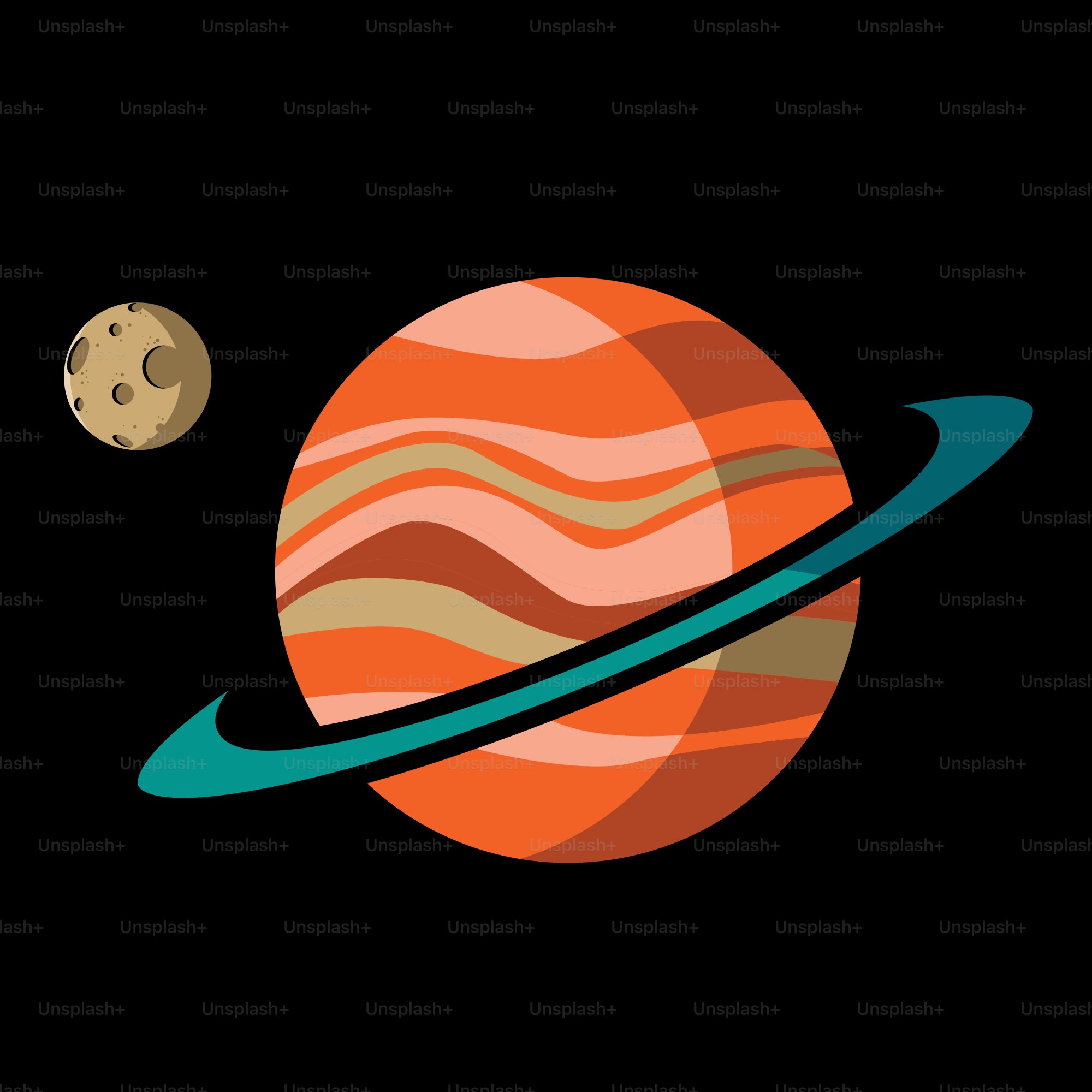 A picture of a planet with a saturn in the background