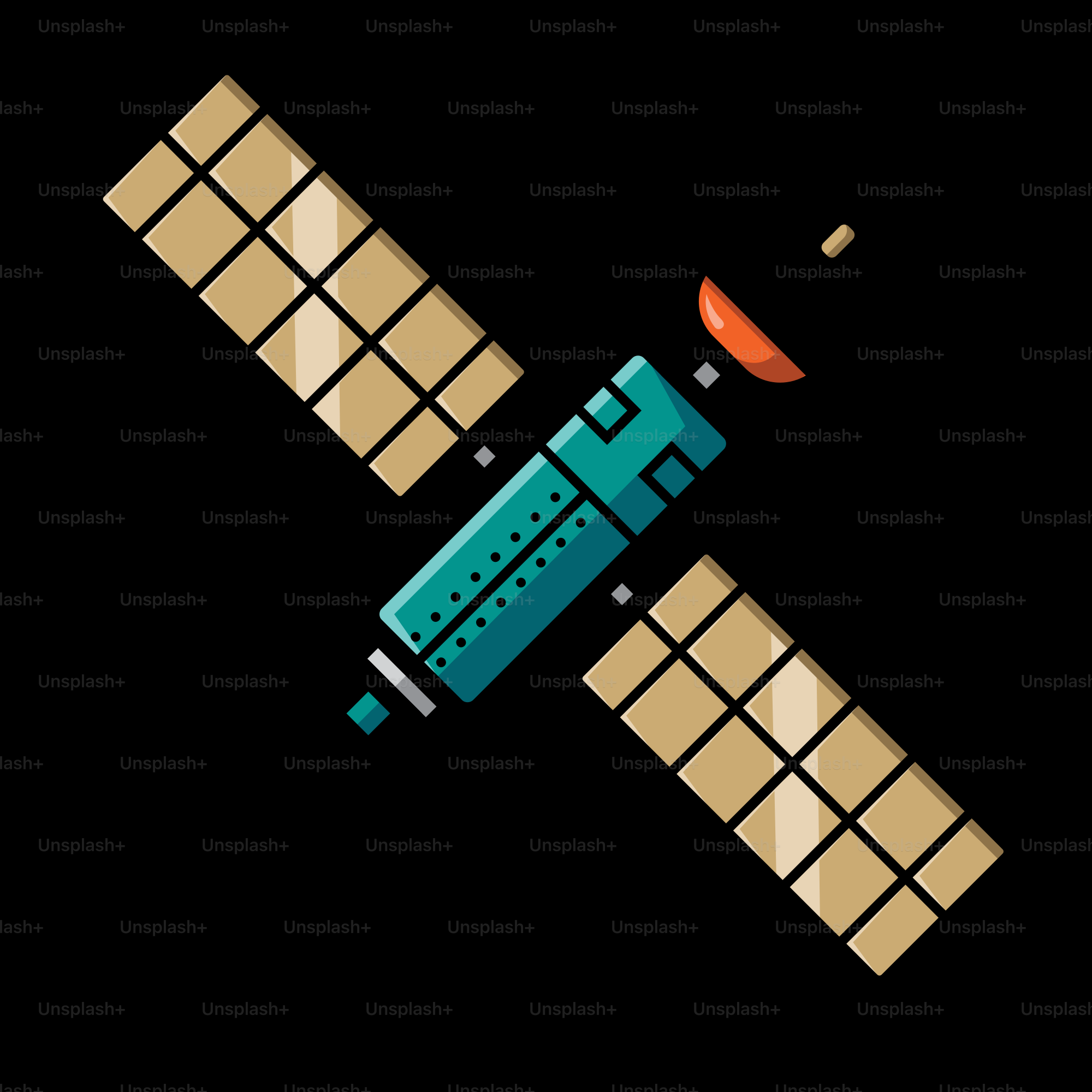 An image of a space station on a black background