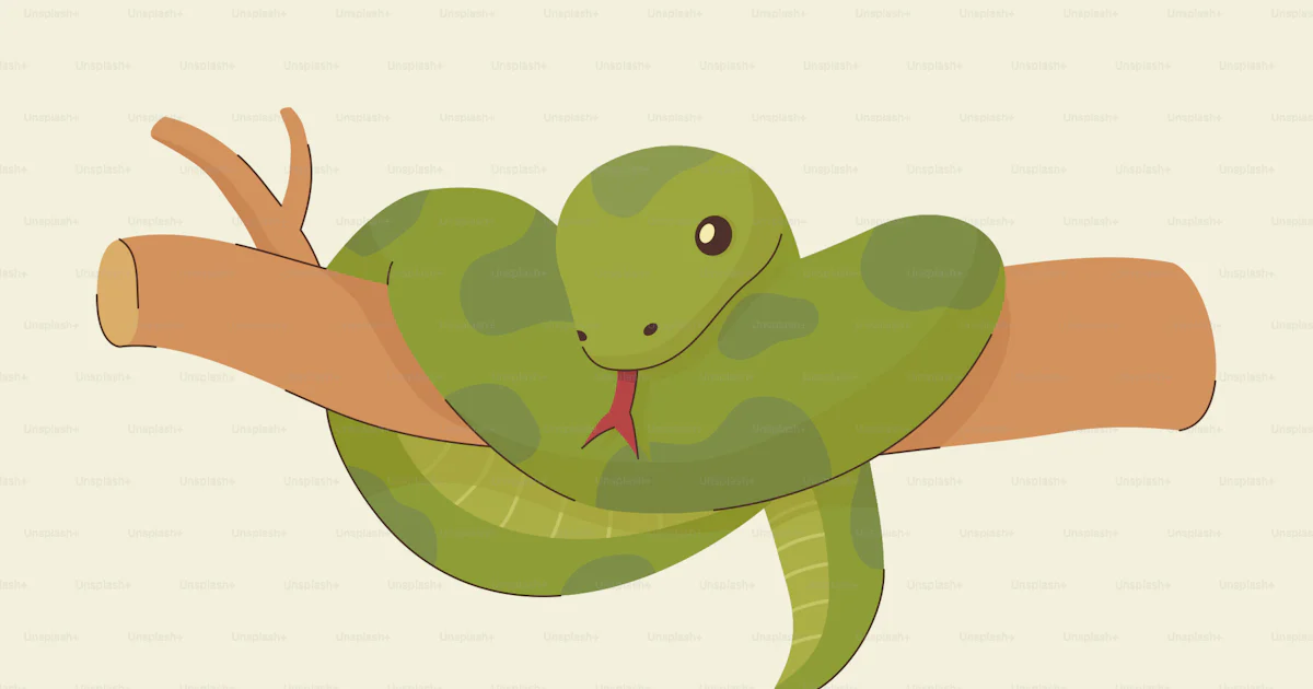 A green snake hanging on to a tree branch vector – Snake Image on Unsplash